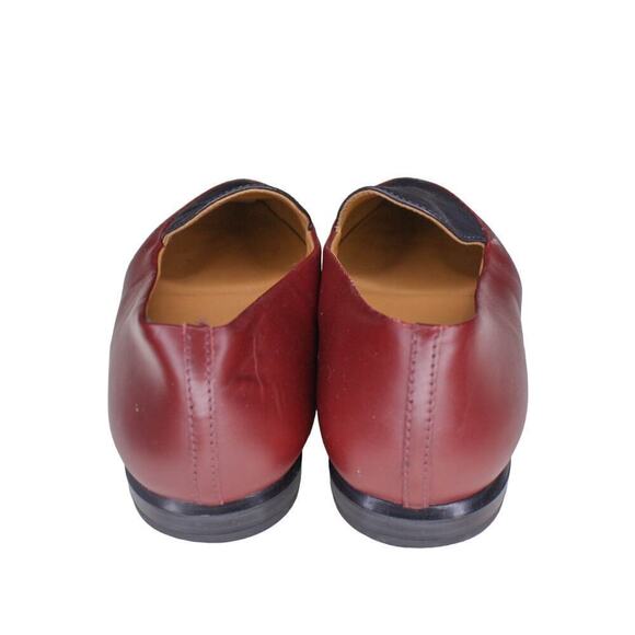 Everlane Pointed Toe Loafers Slip On Flats Burgundy Red Black Leather Classic 6 - Picture 4 of 5